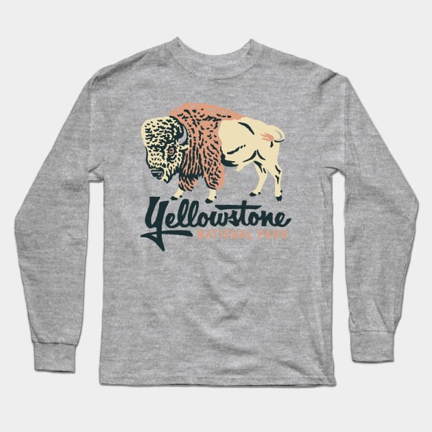 Yellowstone bison Long Sleeve T-Shirt by Iambolders